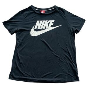 Nike Black Tee with White Swoosh
